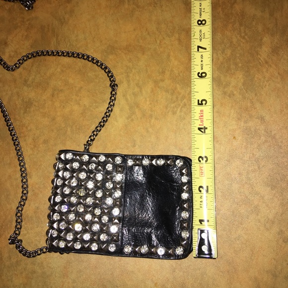 Vintage Small crossbody/belt bag/waist bag with studs and bling! - Picture 13 of 14